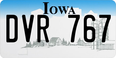 IA license plate DVR767