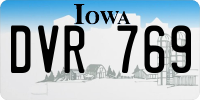 IA license plate DVR769