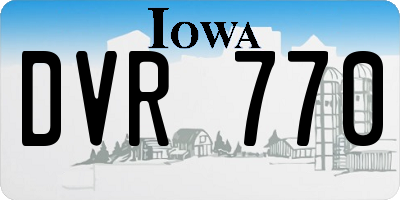 IA license plate DVR770
