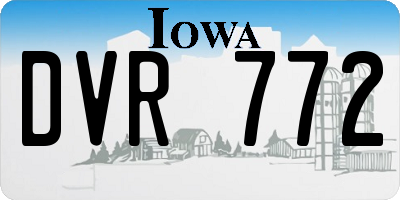 IA license plate DVR772
