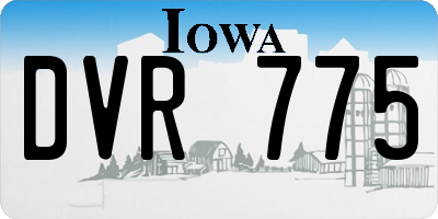 IA license plate DVR775