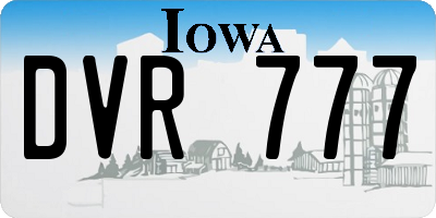 IA license plate DVR777