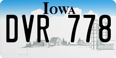 IA license plate DVR778