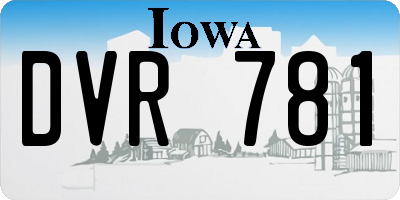 IA license plate DVR781