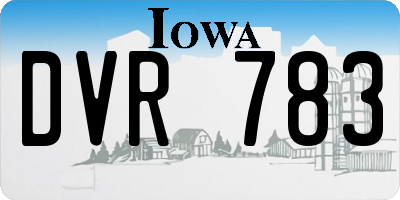 IA license plate DVR783