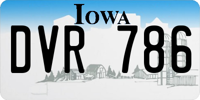 IA license plate DVR786