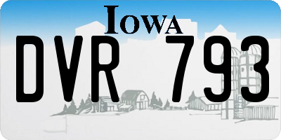 IA license plate DVR793