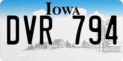 IA license plate DVR794
