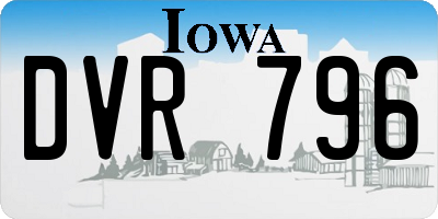 IA license plate DVR796