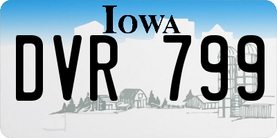 IA license plate DVR799