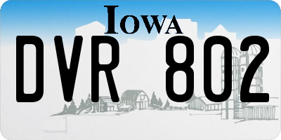 IA license plate DVR802