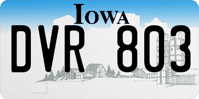 IA license plate DVR803