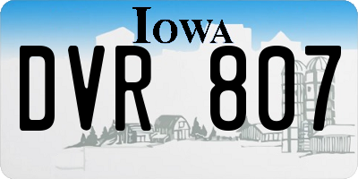 IA license plate DVR807