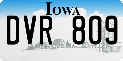 IA license plate DVR809