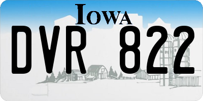 IA license plate DVR822