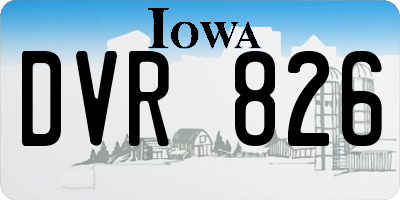 IA license plate DVR826