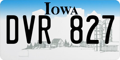 IA license plate DVR827