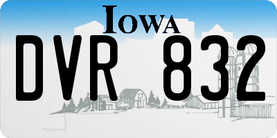 IA license plate DVR832