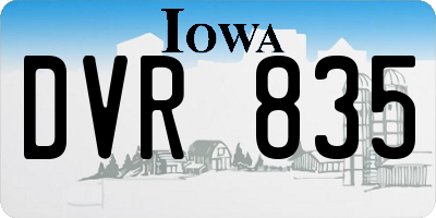 IA license plate DVR835