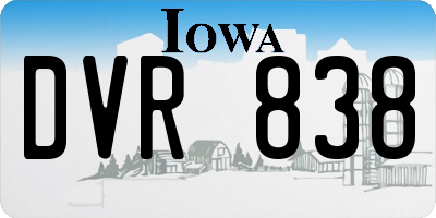 IA license plate DVR838