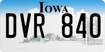 IA license plate DVR840