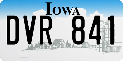 IA license plate DVR841