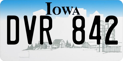 IA license plate DVR842