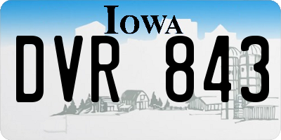 IA license plate DVR843