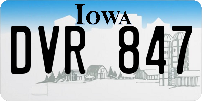 IA license plate DVR847