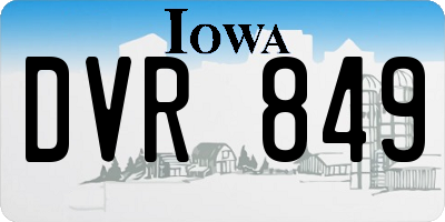 IA license plate DVR849