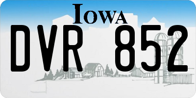 IA license plate DVR852