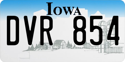 IA license plate DVR854