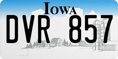 IA license plate DVR857