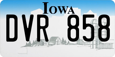 IA license plate DVR858