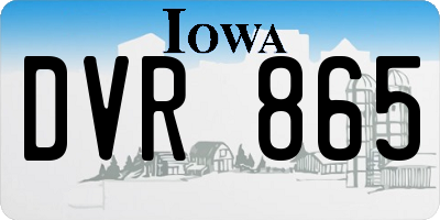 IA license plate DVR865