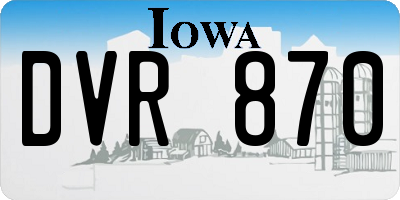 IA license plate DVR870