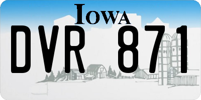 IA license plate DVR871