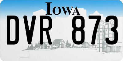 IA license plate DVR873