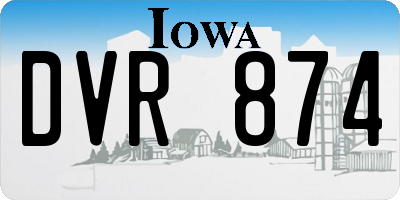 IA license plate DVR874