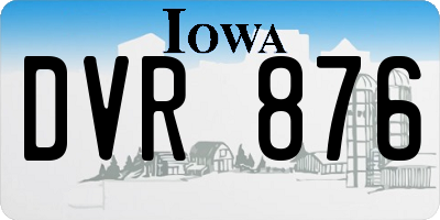 IA license plate DVR876