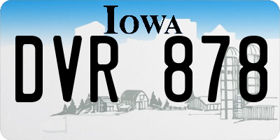 IA license plate DVR878
