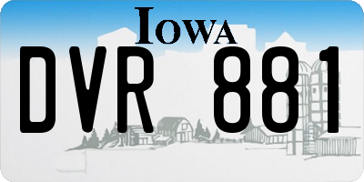 IA license plate DVR881