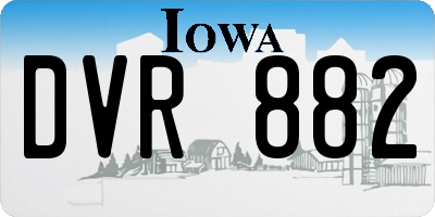 IA license plate DVR882