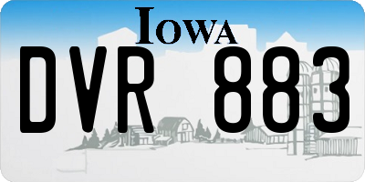 IA license plate DVR883