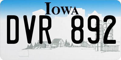 IA license plate DVR892