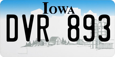 IA license plate DVR893