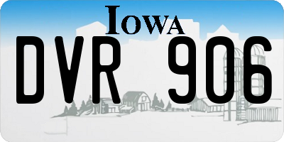IA license plate DVR906