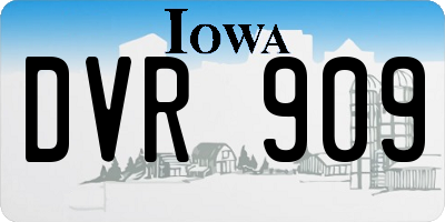 IA license plate DVR909