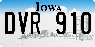 IA license plate DVR910