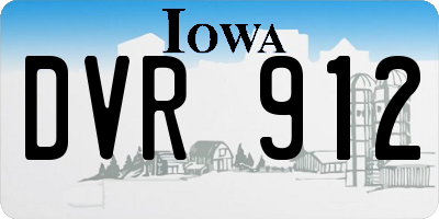 IA license plate DVR912